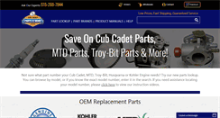 Desktop Screenshot of cubcadetpartsnmore.com