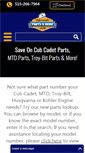 Mobile Screenshot of cubcadetpartsnmore.com